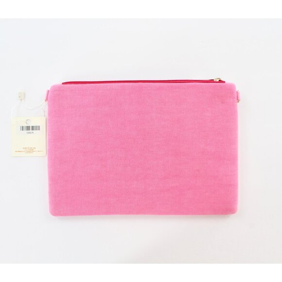 FREE EARRINGS - KAYLEE Peach/Pink Pineapple Beaded Zip Tp Clutch Crossbody NWT - Picture 4 of 6